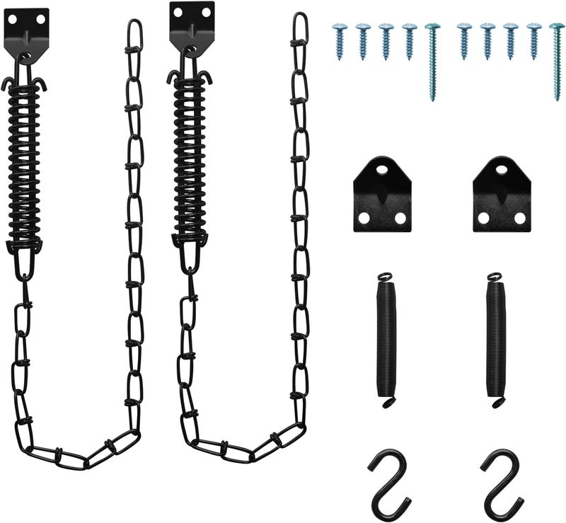 UYZO Store 2 Set Screen Door and Storm Door Chain Stop, Windproof Door Chain Heavy Duty Storm Door Hardware for Most Doors (Black) - Image 1